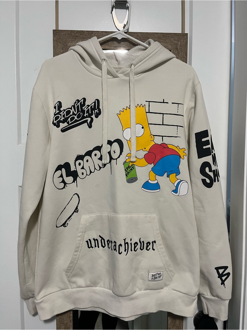 Underachiever Cream Bart Simpson Graphic Hoodie